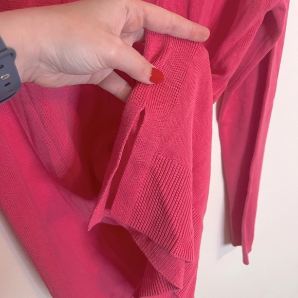 Talbots Pink Long V-Neck Button Down Cardigan - Picture 8 of 9